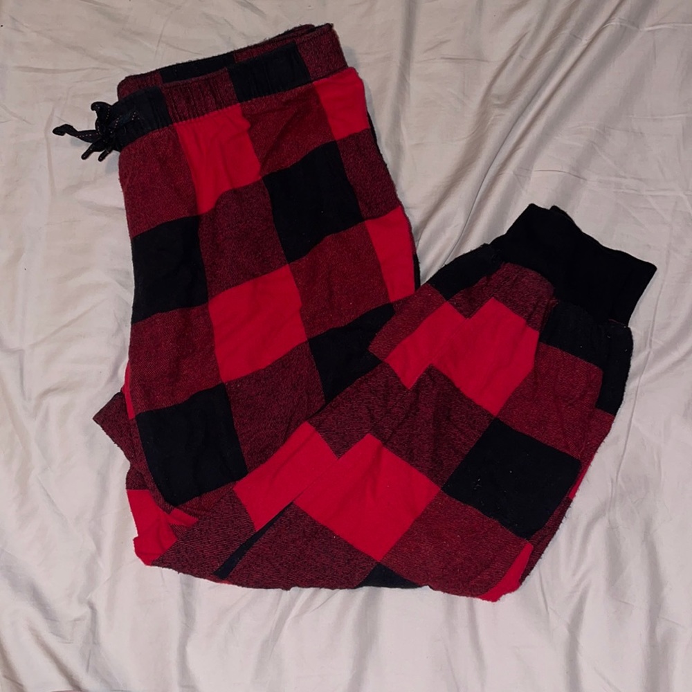 Old Navy Red Plaid Flannel Jogger PJ Pants